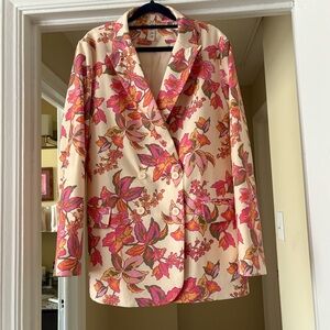 Anthropologie Floral Boyfriend Blazer